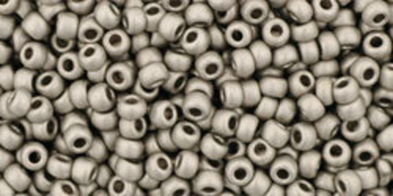 Toho 11/0 Round Japanese Seed Bead, #566, Metallic Silver Frosted Ant. Silver, 13 grams